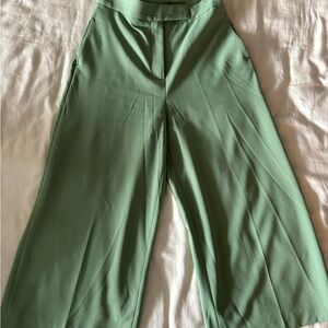 Zara Green Wide Leg Pants with High Waist